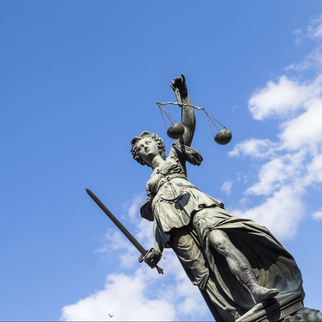 Statue of Lady Justice  in Frankfurt, Germany